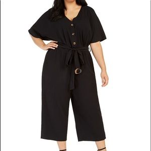 Calvin Klein Belted Gauze Jumpsuit